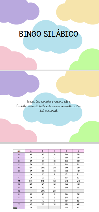 muestra bingo silabico